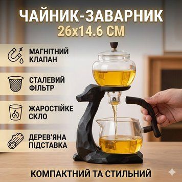 Чайник-заварник із магнітним дозатором 300 мл і фільтром із неіржавкої сталі H1212 H1212 фото