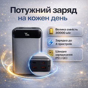 Внешний аккумулятор King Power KPG-316 30000 mAh 22.5W с дисплеем черный KPG316 фото