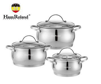 Набір каструль Haus Roland HR114-1, 3 шт. з неіржавкої сталі 1,9/2,7/3,6 л. Сріблястий (HR114-1) HR114-1 фото