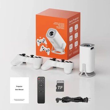 Проєктор відеоігровий із джойстиками + пульт керування Android Projector HA-199 Білий HA199 фото